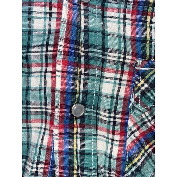 Vintage Inspired Levi's Pearl Snap Button Up Plaid ShirtTeach Peace Small - Picture 5 of 7